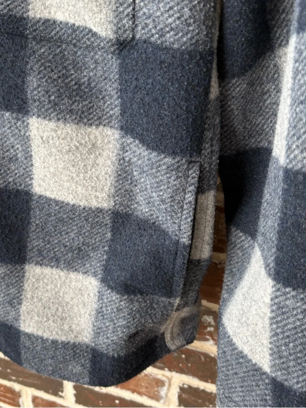 Banana Republic Navy Gray Plaid Heritage Shirt Jacket Shacket Size Large